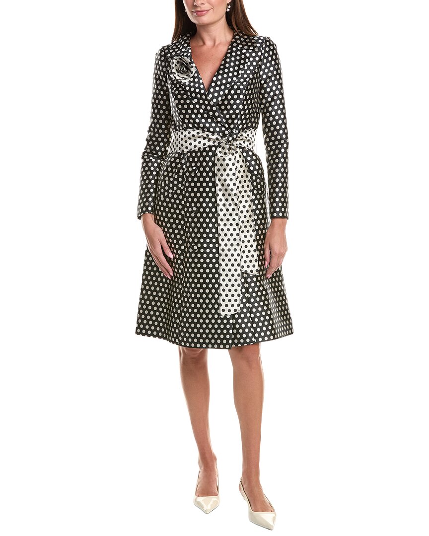 Teri Jon by Rickie Freeman Teri Jon By Rickie Freeman Mikado Polka Dot Flower Corsage Coat Dress