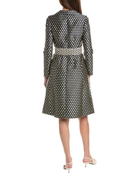 Teri Jon by Rickie Freeman Teri Jon By Rickie Freeman Mikado Polka Dot Flower Corsage Coat Dress