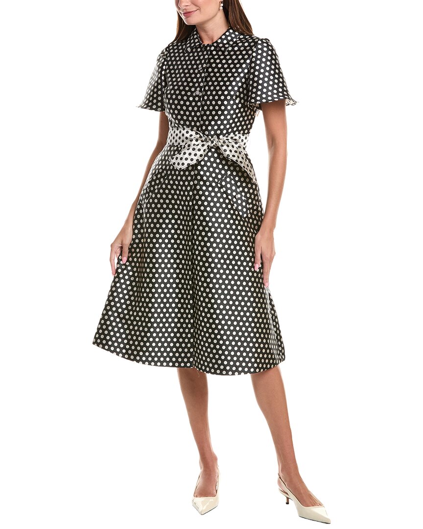 Teri Jon by Rickie Freeman Teri Jon By Rickie Freeman Polka Dot 3-Rhinestone Button Dress