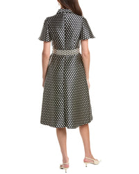 Teri Jon by Rickie Freeman Teri Jon By Rickie Freeman Polka Dot 3-Rhinestone Button Dress