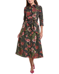 Teri Jon by Rickie Freeman Teri Jon By Rickie Freeman Taffeta Hazy Floral Print Shirtdress