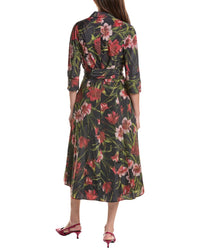 Teri Jon by Rickie Freeman Teri Jon By Rickie Freeman Taffeta Hazy Floral Print Shirtdress