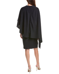 Teri Jon by Rickie Freeman Teri Jon By Rickie Freeman Crepe Jewel Neck Cape Dress