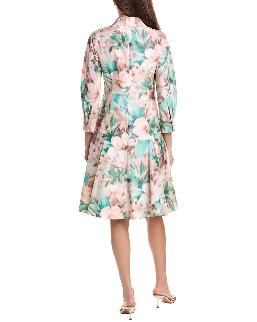 Teri Jon by Rickie Freeman Teri Jon By Rickie Freeman Taffeta Digital Print Godet Hem Shirtdress