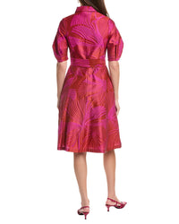 Teri Jon by Rickie Freeman Teri Jon By Rickie Freeman Jacquard Abstract Print Puff Sleeve Shirtdress