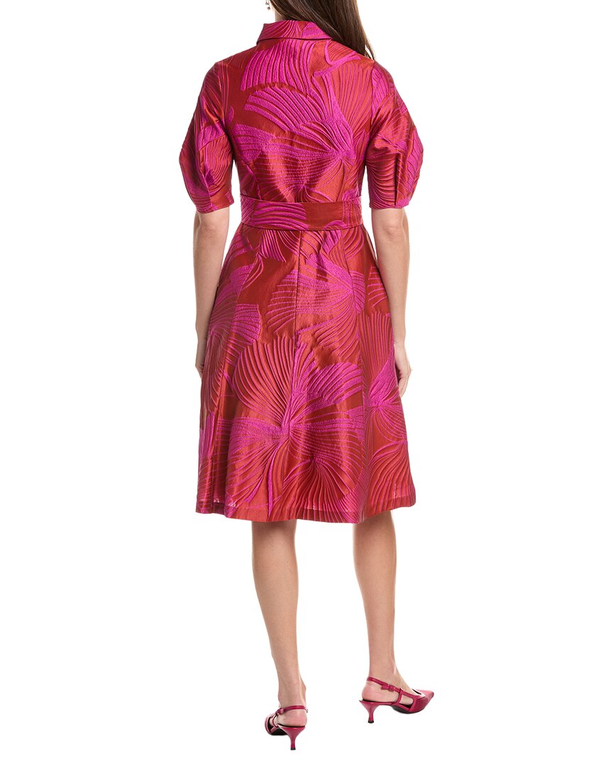 Teri Jon by Rickie Freeman Teri Jon By Rickie Freeman Jacquard Abstract Print Puff Sleeve Shirtdress