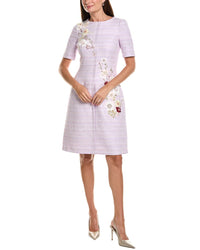 Teri Jon by Rickie Freeman Teri Jon By Rickie Freeman Tweed Floral Applique Sheath Dress