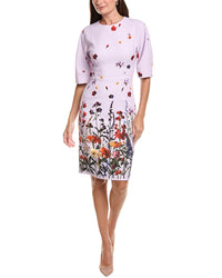 Teri Jon by Rickie Freeman Teri Jon By Rickie Freeman Crepe Floral Placement Print Wide Sleeve Sheath Dre