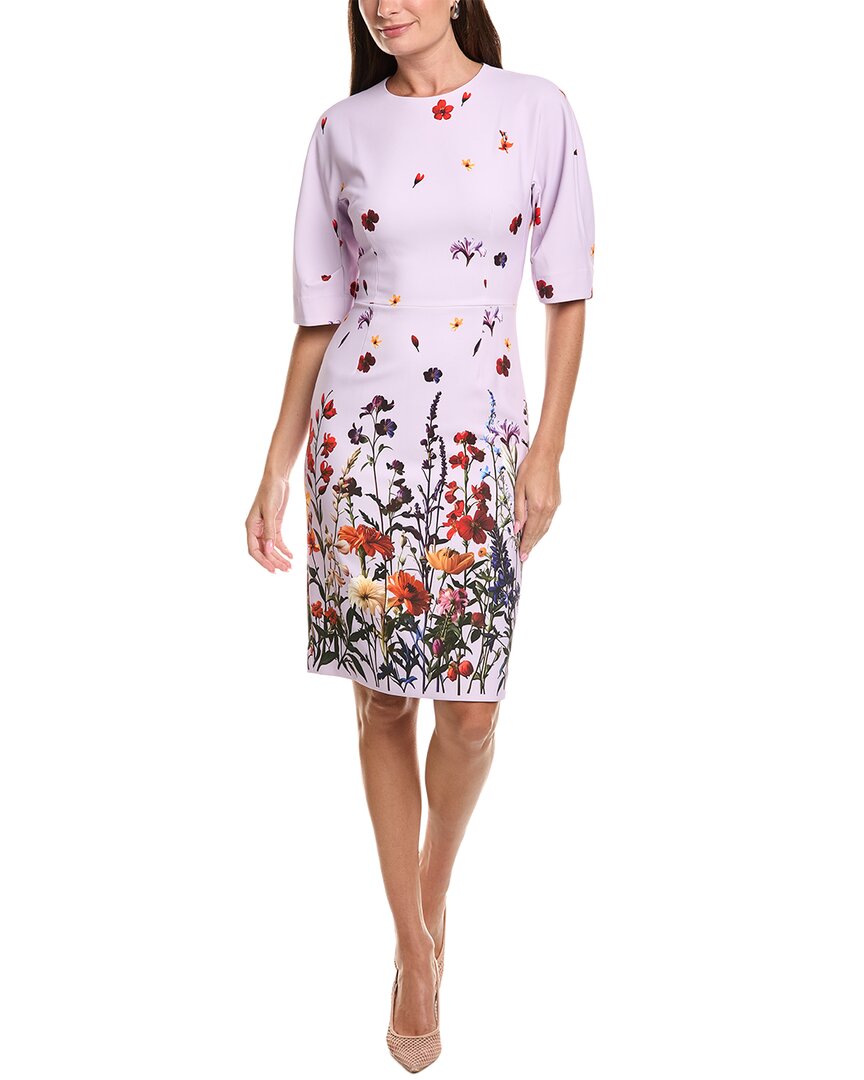 Teri Jon by Rickie Freeman Teri Jon By Rickie Freeman Crepe Floral Placement Print Wide Sleeve Sheath Dre