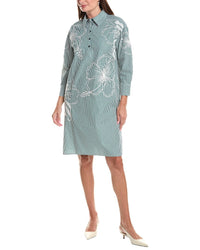 Teri Jon by Rickie Freeman Teri Jon By Rickie Freeman Stripe Embroidered Tunic Shirtdress