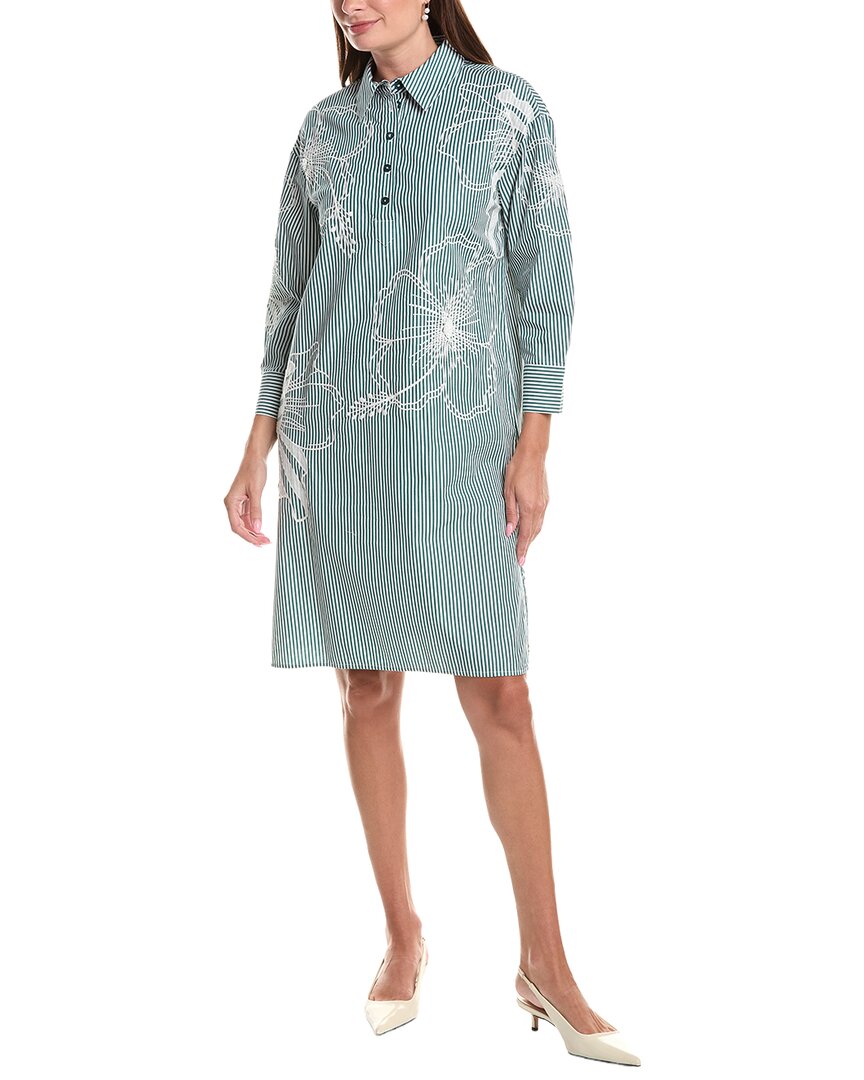 Teri Jon by Rickie Freeman Teri Jon By Rickie Freeman Stripe Embroidered Tunic Shirtdress
