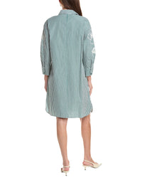 Teri Jon by Rickie Freeman Teri Jon By Rickie Freeman Stripe Embroidered Tunic Shirtdress