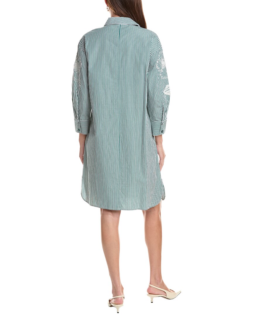 Teri Jon by Rickie Freeman Teri Jon By Rickie Freeman Stripe Embroidered Tunic Shirtdress
