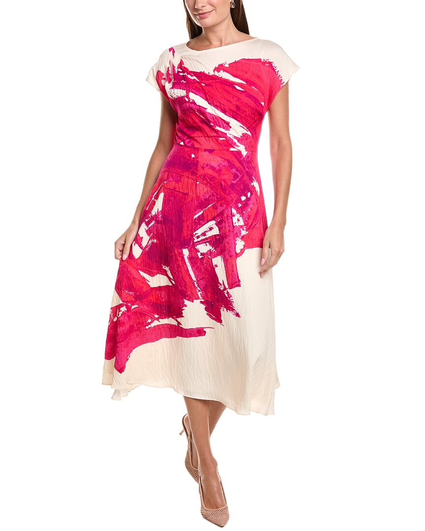 Teri Jon by Rickie Freeman Teri Jon By Rickie Freeman Crinkle Cap Sleeve Place Print A-Line Dress