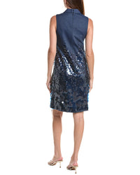 Teri Jon by Rickie Freeman Teri Jon By Rickie Freeman Denim Paillette Trim Shift Shirtdress