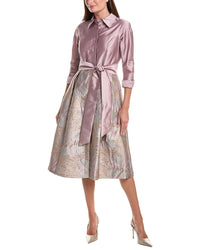Teri Jon by Rickie Freeman Teri Jon By Rickie Freeman Taffeta Jacquard Floral Shirtdress
