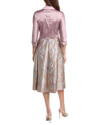 Teri Jon by Rickie Freeman Teri Jon By Rickie Freeman Taffeta Jacquard Floral Shirtdress