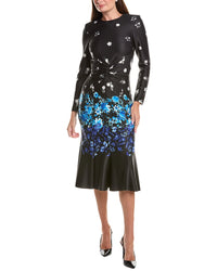 Teri Jon by Rickie Freeman Teri Jon By Rickie Freeman Scuba Floral Ruched Midi Dress