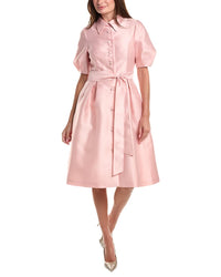 Teri Jon by Rickie Freeman Teri Jon By Rickie Freeman Pique Faille Puff Sleeve Shirtdress