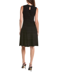 Teri Jon by Rickie Freeman Teri Jon By Rickie Freeman Metallic Knit Pearl Applique Wool-Blend Midi Dress