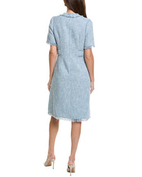 Teri Jon by Rickie Freeman Teri Jon By Rickie Freeman Sparkle Tweed Fringe Trim A-Line Dress