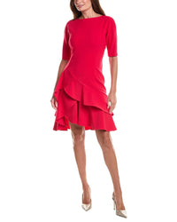 Teri Jon by Rickie Freeman Teri Jon By Rickie Freeman Stretch Crepe Double Ruffle Cocktail Dress
