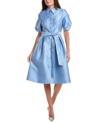 Teri Jon by Rickie Freeman Teri Jon By Rickie Freeman Pique Faille Puff Sleeve Shirtdress
