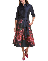 Teri Jon by Rickie Freeman Teri Jon By Rickie Freeman Jacquard Floral Paisley Print Shirtdress