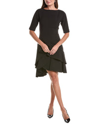 Teri Jon by Rickie Freeman Teri Jon By Rickie Freeman Stretch Crepe Double Ruffle Cocktail Dress