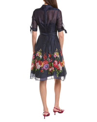 Teri Jon by Rickie Freeman Teri Jon By Rickie Freeman Silk & Linen-Blend Shirtdress