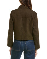 Neiman Marcus Cropped Suede Jacket