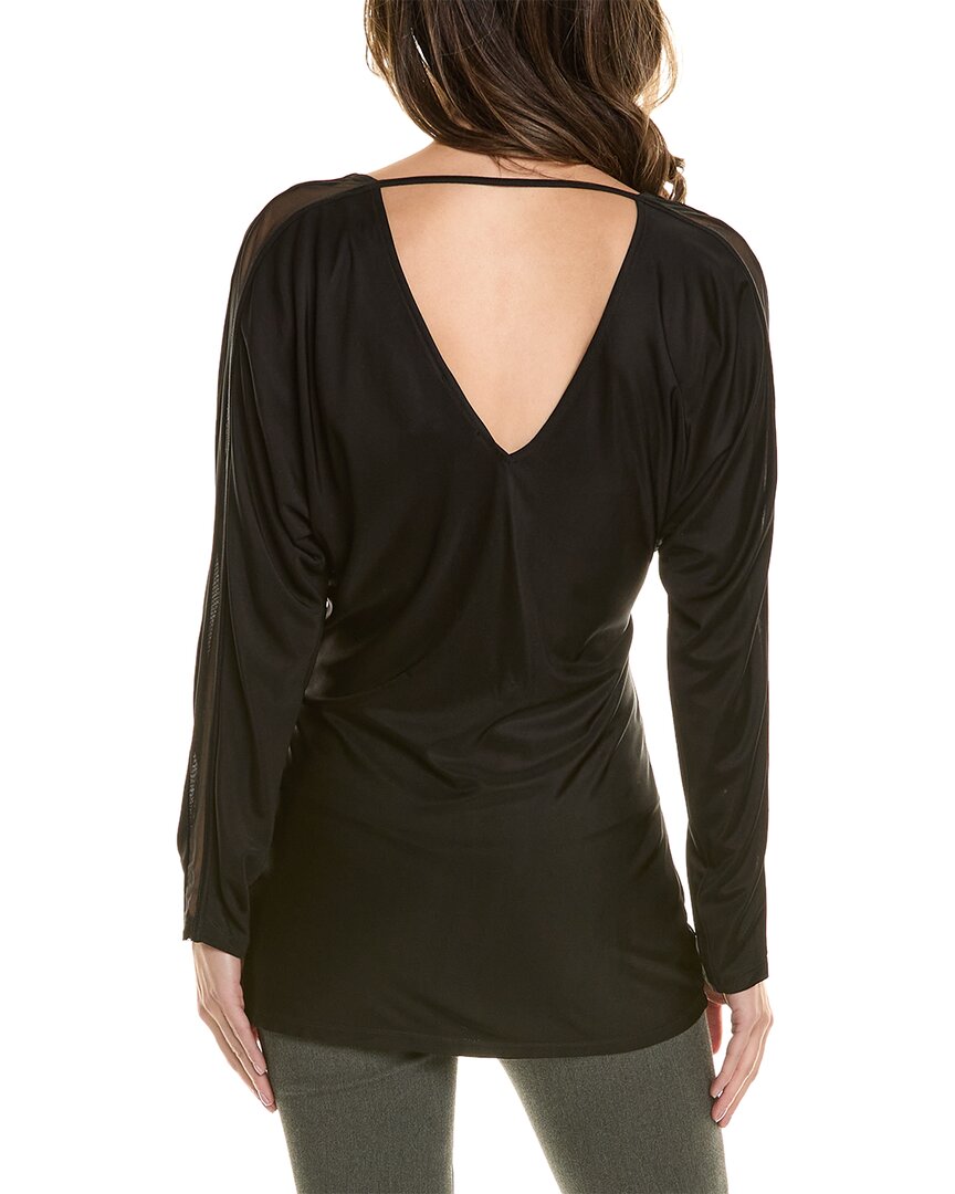 Donna Karan Cowl Mesh Inset Top