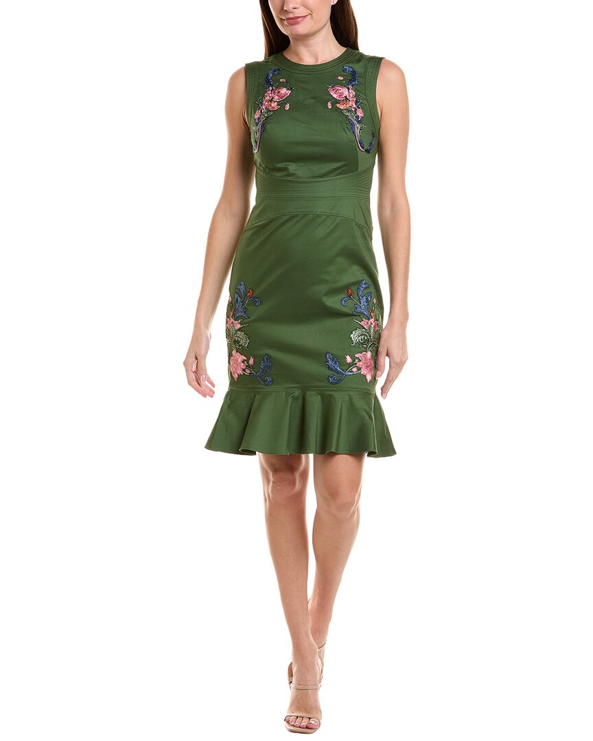 Marchesa Notte Printed Sleeveless Mini Dress
