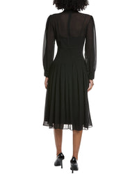 Mikael Aghal Solid Midi Dress