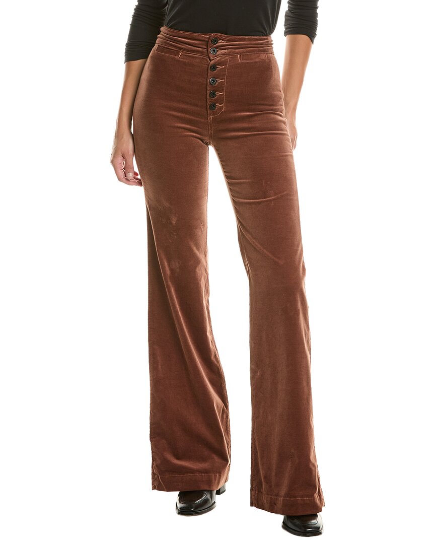 Askk Ny Brighton Velvet Dark Chocolate Wide Leg Jean
