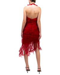 Marchesa Notte Matte Organza Silk Midi Dress