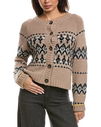 THE CASHMERE PROJECT The Cashmere Project Fairisle Cropped Cashmere Cardigan