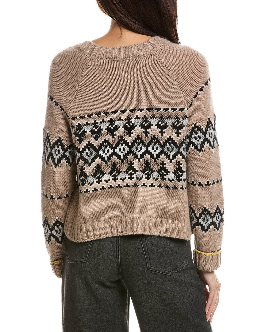THE CASHMERE PROJECT The Cashmere Project Fairisle Cropped Cashmere Cardigan
