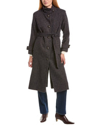 Sam Edelman Stand Collar Wrap Wool-Blend Coat
