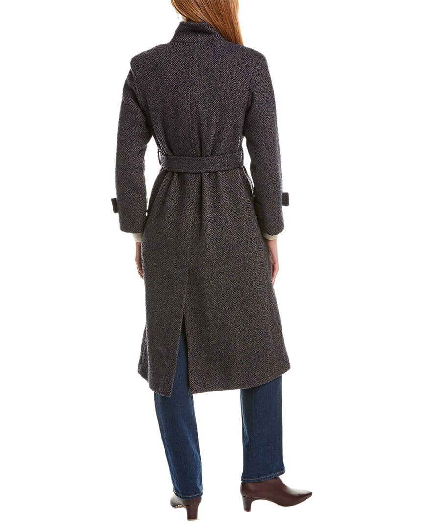 Sam Edelman Stand Collar Wrap Wool-Blend Coat
