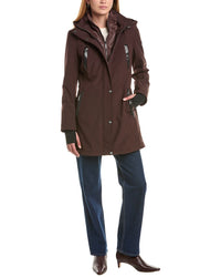 Sam Edelman Hooded Stand Collar Softshell Coat