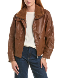 Sam Edelman Glazed Stand Collar Bomber Jacket