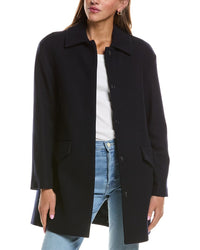 Theory Wool & Cashmere-Blend Cape Coat