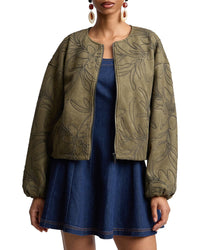 Bagatelle Jewel Neck Bomber Jacket