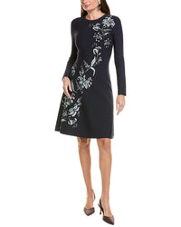 Lela Rose Floral Jacquard Knit Penelope Sweaterdress
