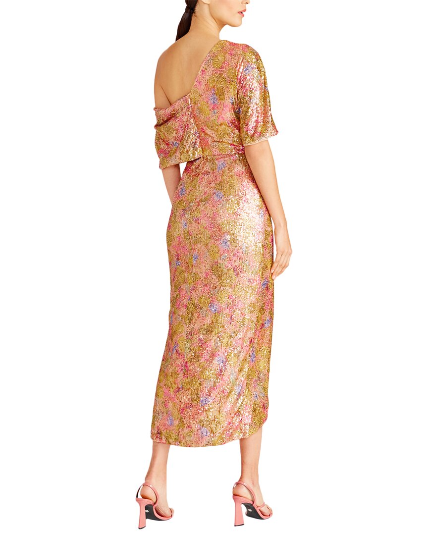 Theia Jade Draped High Low Gown