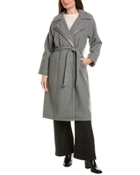 Via Spiga Belted Wool-Blend Coat