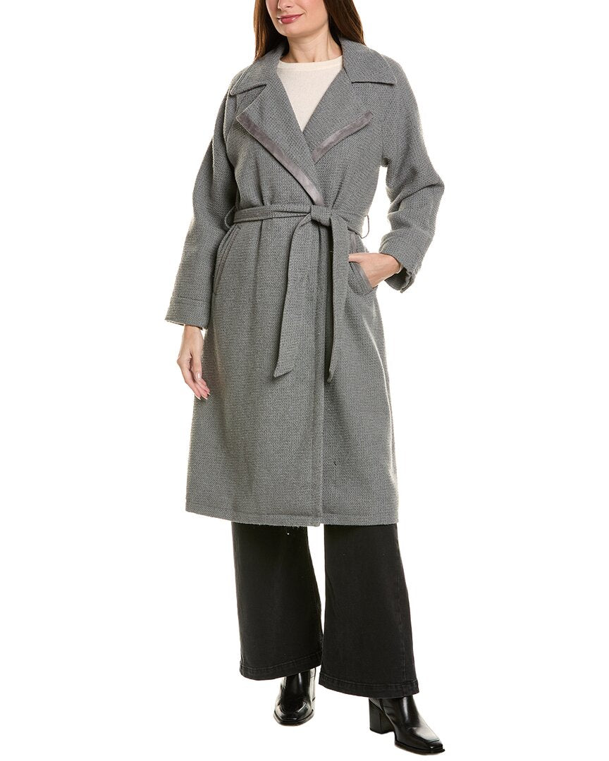 Via Spiga Belted Wool-Blend Coat
