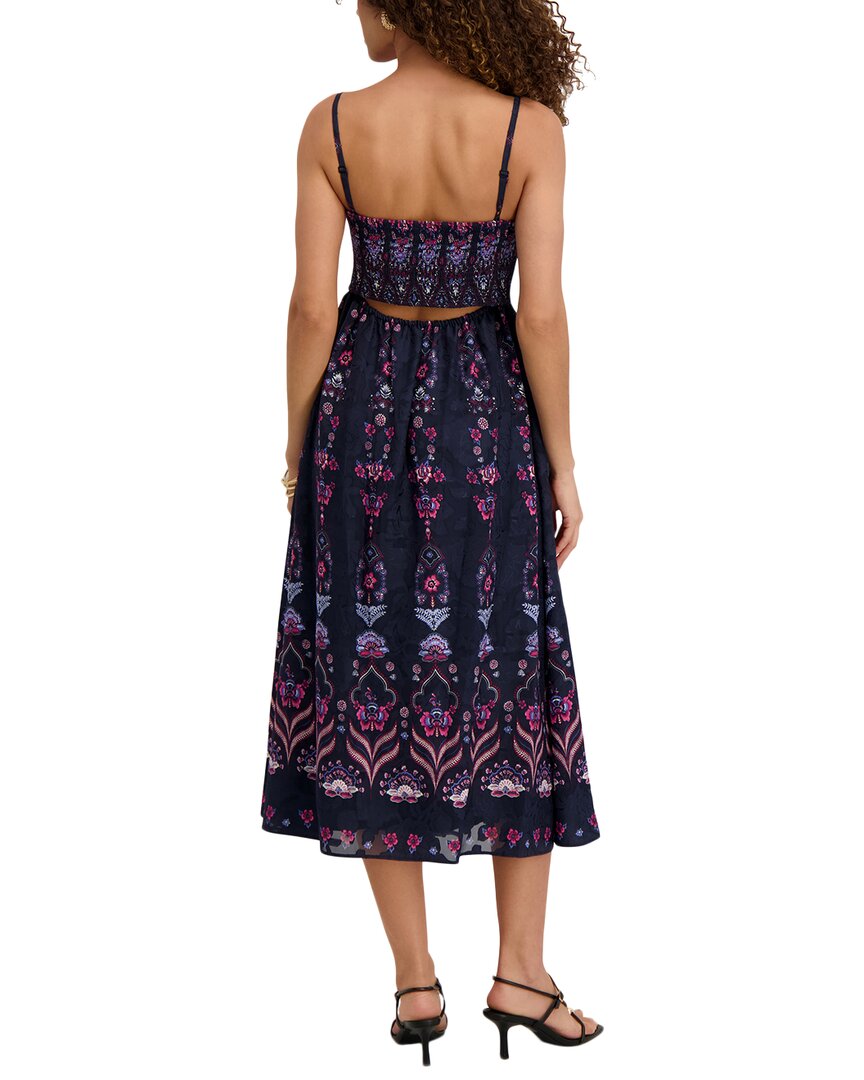 Kensie Women's Square Neck Printed Chiffon Dress - Navy multi