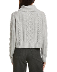 THE CASHMERE PROJECT The Cashmere Project Removable Collar Cable Crop Sweater
